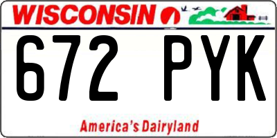 WI license plate 672PYK