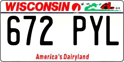 WI license plate 672PYL