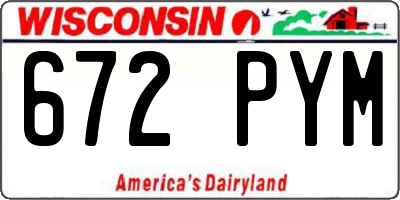 WI license plate 672PYM