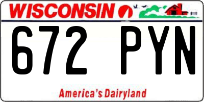WI license plate 672PYN
