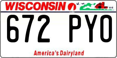 WI license plate 672PYO