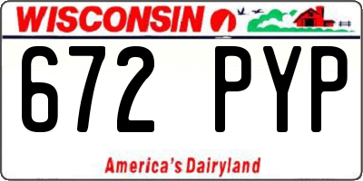 WI license plate 672PYP
