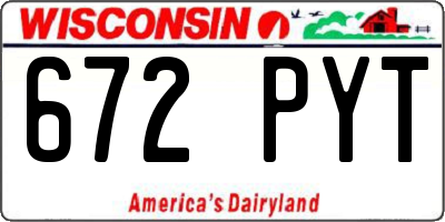 WI license plate 672PYT