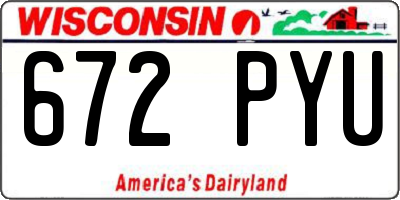 WI license plate 672PYU