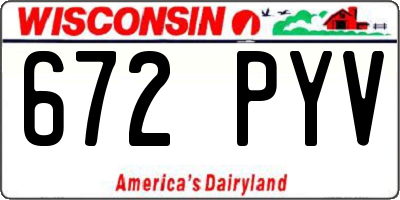 WI license plate 672PYV