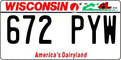 WI license plate 672PYW