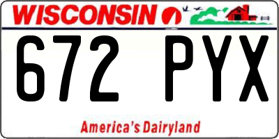 WI license plate 672PYX