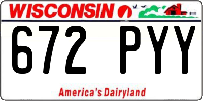 WI license plate 672PYY