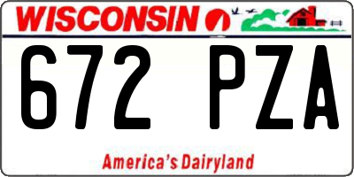 WI license plate 672PZA