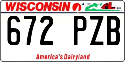 WI license plate 672PZB