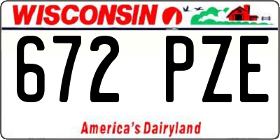 WI license plate 672PZE