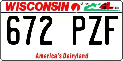 WI license plate 672PZF