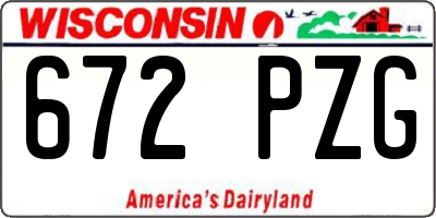 WI license plate 672PZG