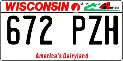 WI license plate 672PZH