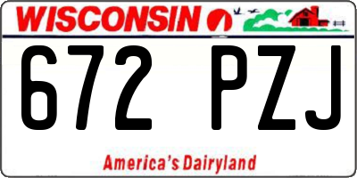 WI license plate 672PZJ