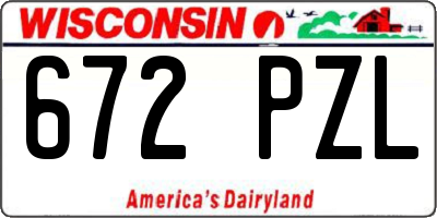 WI license plate 672PZL