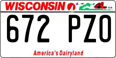 WI license plate 672PZO
