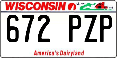 WI license plate 672PZP