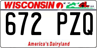 WI license plate 672PZQ