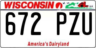WI license plate 672PZU