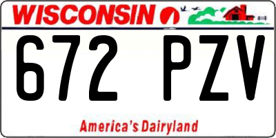 WI license plate 672PZV