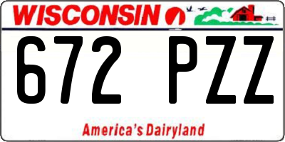 WI license plate 672PZZ