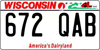 WI license plate 672QAB