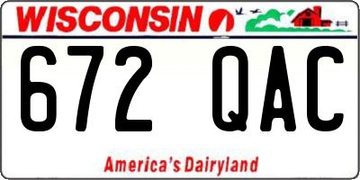 WI license plate 672QAC