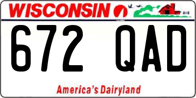 WI license plate 672QAD