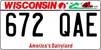 WI license plate 672QAE