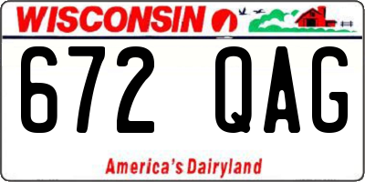 WI license plate 672QAG