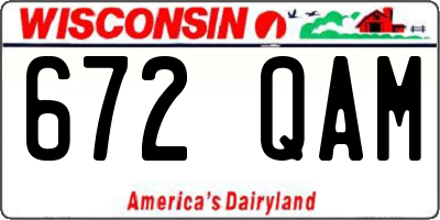 WI license plate 672QAM