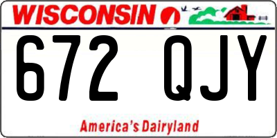 WI license plate 672QJY