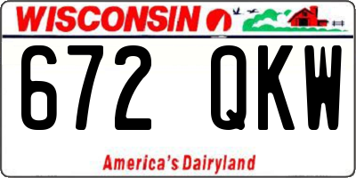 WI license plate 672QKW