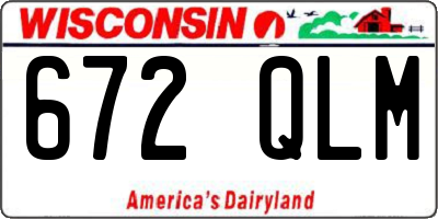 WI license plate 672QLM