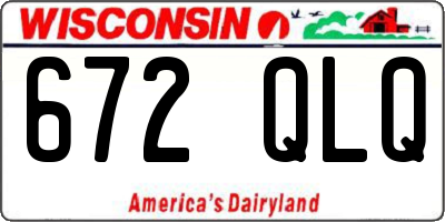 WI license plate 672QLQ