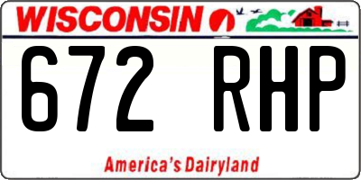 WI license plate 672RHP