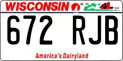 WI license plate 672RJB