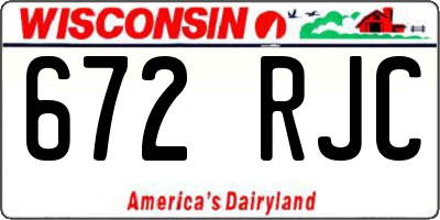 WI license plate 672RJC