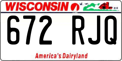 WI license plate 672RJQ