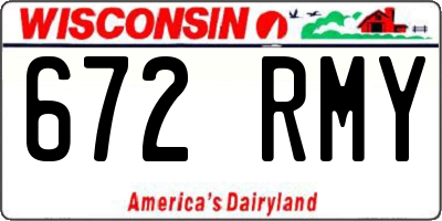 WI license plate 672RMY