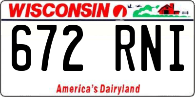 WI license plate 672RNI