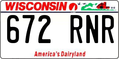 WI license plate 672RNR