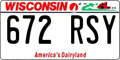 WI license plate 672RSY