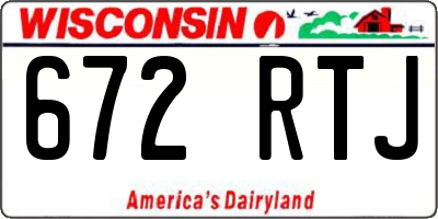 WI license plate 672RTJ