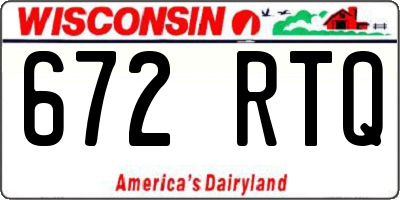 WI license plate 672RTQ