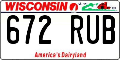 WI license plate 672RUB