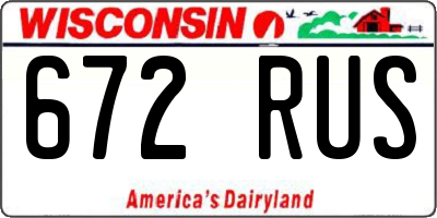 WI license plate 672RUS