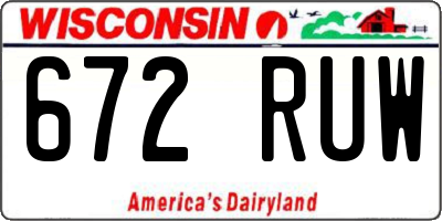 WI license plate 672RUW