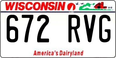 WI license plate 672RVG